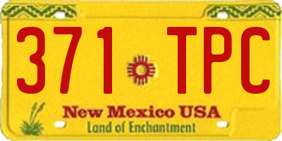 NM license plate 371TPC