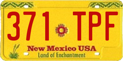 NM license plate 371TPF