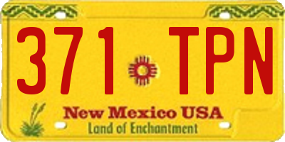 NM license plate 371TPN