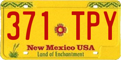 NM license plate 371TPY