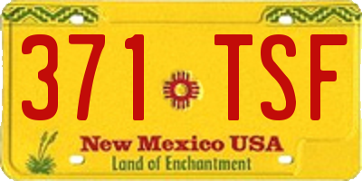 NM license plate 371TSF