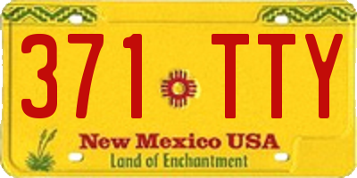 NM license plate 371TTY