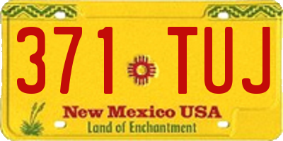 NM license plate 371TUJ