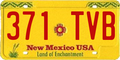 NM license plate 371TVB