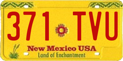 NM license plate 371TVU