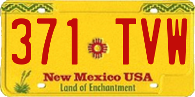 NM license plate 371TVW