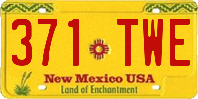 NM license plate 371TWE