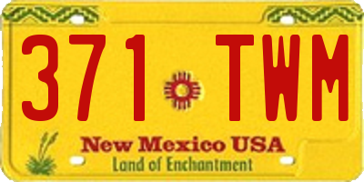 NM license plate 371TWM