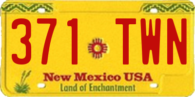 NM license plate 371TWN