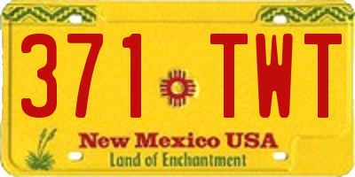 NM license plate 371TWT