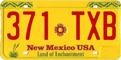 NM license plate 371TXB