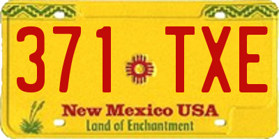 NM license plate 371TXE