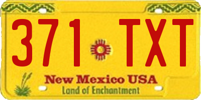 NM license plate 371TXT