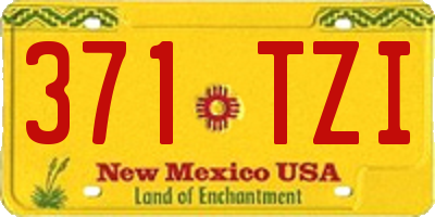 NM license plate 371TZI