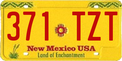 NM license plate 371TZT