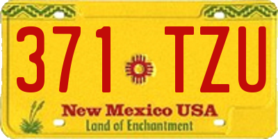 NM license plate 371TZU