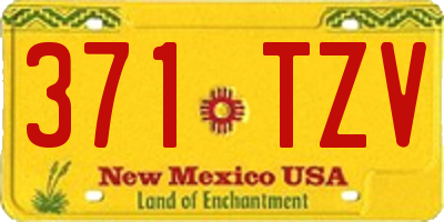 NM license plate 371TZV