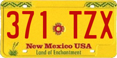 NM license plate 371TZX