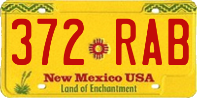 NM license plate 372RAB