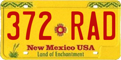 NM license plate 372RAD