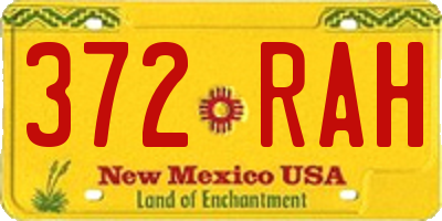 NM license plate 372RAH