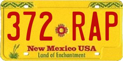 NM license plate 372RAP
