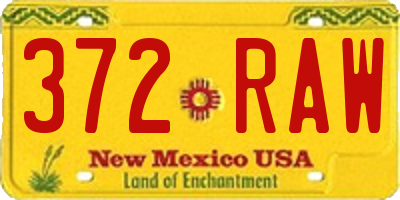 NM license plate 372RAW