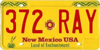 NM license plate 372RAY