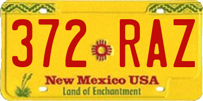 NM license plate 372RAZ