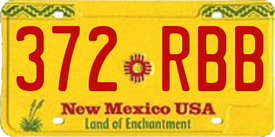 NM license plate 372RBB