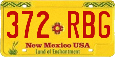 NM license plate 372RBG