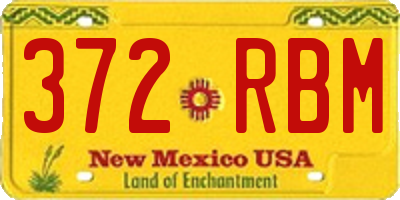 NM license plate 372RBM