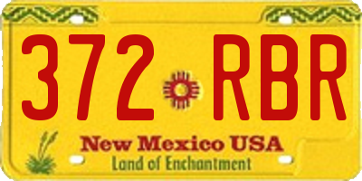 NM license plate 372RBR