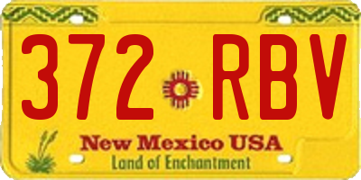 NM license plate 372RBV
