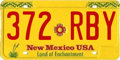 NM license plate 372RBY
