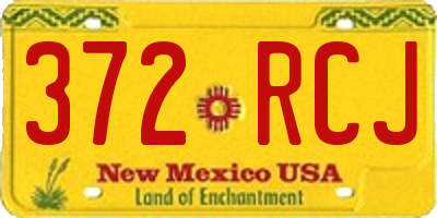 NM license plate 372RCJ