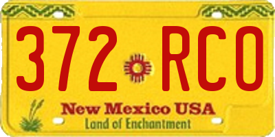 NM license plate 372RCO