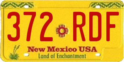 NM license plate 372RDF