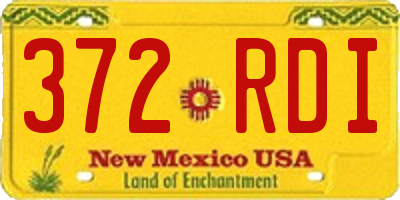 NM license plate 372RDI
