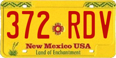 NM license plate 372RDV