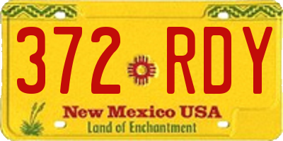 NM license plate 372RDY