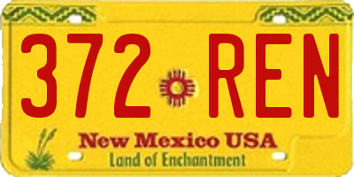 NM license plate 372REN