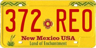 NM license plate 372REO