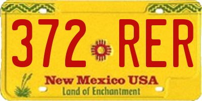 NM license plate 372RER