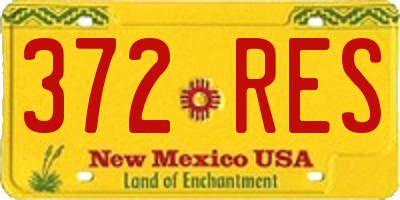 NM license plate 372RES