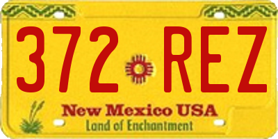 NM license plate 372REZ