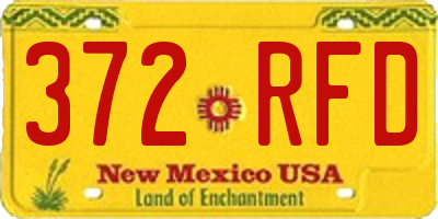 NM license plate 372RFD