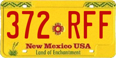 NM license plate 372RFF