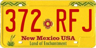 NM license plate 372RFJ
