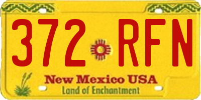 NM license plate 372RFN